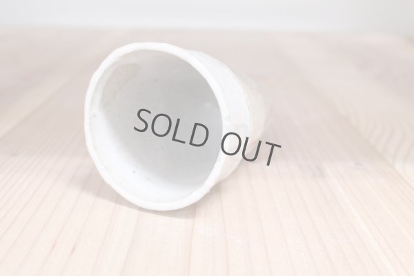 Photo4: Bizen ware pottery Sake tumbler Bar Mug white glaze mentori hidasuki Tomoyuki Oiwa 180ml