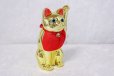 Photo8: Japanese Lucky Cat Tokoname ware YT Porcelain Maneki Neko slim gold H25cm