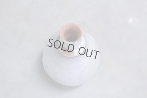 Photo6: Bizen ware pottery Sake bottle tokkuri white glaze Tomoyuki Oiwa 350ml