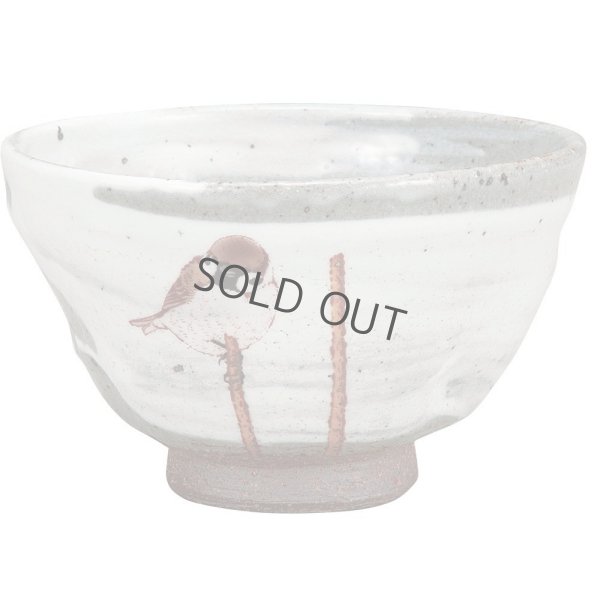 Photo12: Kutani porcelain Japanese Matcha chawan tea bowl kyoshu Black-capped Chickadees