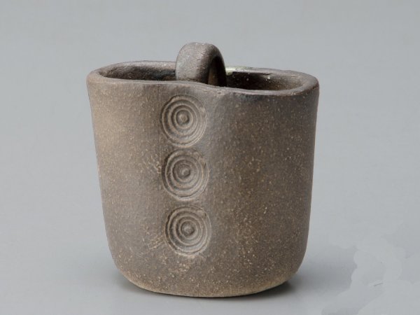 Photo1: Shigaraki Japanese pottery Vase small teokemarumon  H 9.5cm 