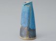 Photo8: Shigaraki Japanese pottery Vase small Turkeyblue H 15cm 
