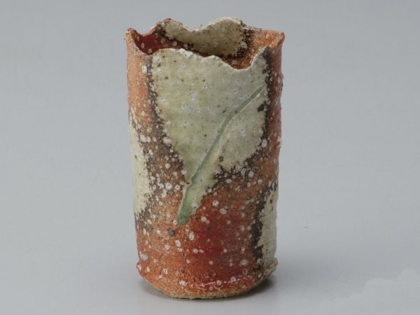 Photo12: Shigaraki Japanese pottery Vase small tokoshigaraki  H 11cm 