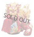 Japanese Leo Shishi Dragon Lion dog Kutani Porcelain ougi H15cm