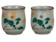 Photo9: Kutani Porcelain Japanese tea cups yon sanchabana  (set of 2)