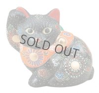 Japanese Lucky Cat Kutani Porcelain Maneki Neko yonsan black mori H 11.5cm 