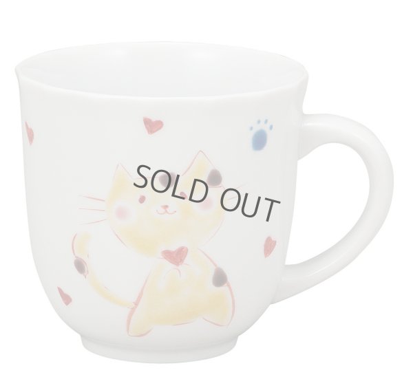 Photo1: Kutani Porcelain Japanese mug coffee tea cup nyanko D 8.5cm