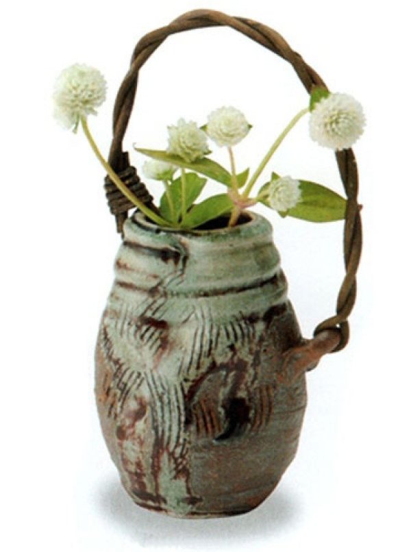 Photo2: Shigaraki Japanese pottery Vase small tatsusunahenkei H 11cm