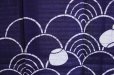 Photo9: Kyoto Noren SB Japanese batik door curtain Nami Wave navy blue 85cm x 90cm