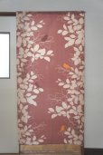 Photo1: Noren CSMO Japanese door curtain Bird & Leaves 85 x 170cm (1)