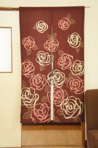 Noren CSMO Japanese door curtain Discharge printing - Rose 85 x 150cm
