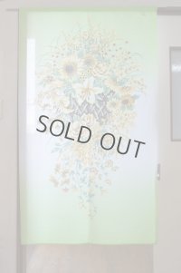 Noren CSMO Japanese door curtain Feng-shui Flower green 85 x 150cm