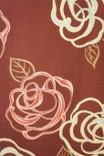 Photo2: Noren CSMO Japanese door curtain Discharge printing - Rose 85 x 150cm (2)