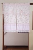 Photo1: Noren CSMO Japanese door curtain Fancy Flower white x pink 85 x 90cm (1)