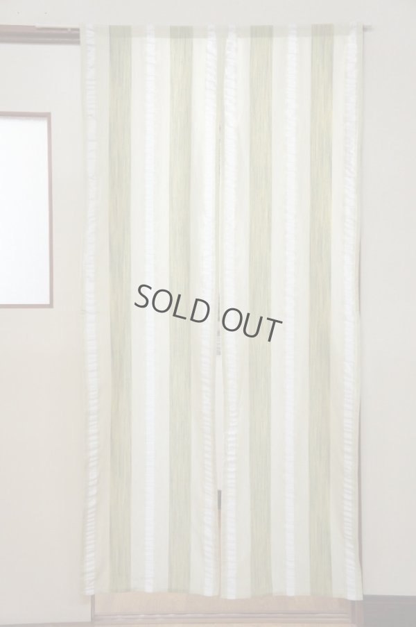 Photo1: Noren CSMO Japanese door curtain Striped green 85 x 170cm