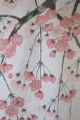 Photo2: Noren CSMO Japanese door curtain Shidare yaezakura white 85 x 150cm (2)