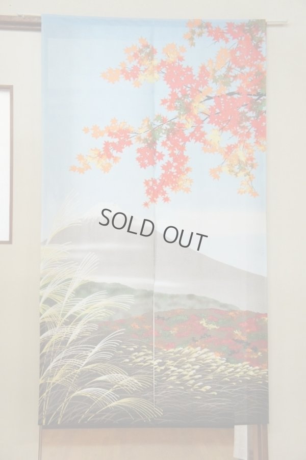 Photo1: Noren CSMO Japanese door curtain Four seasons Fuji (Autumn) 85 x 150cm