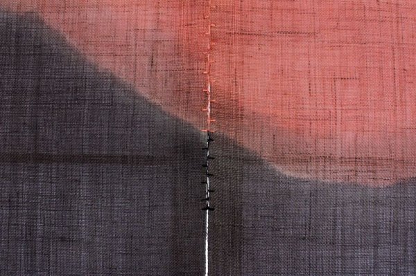 Photo7: Noren Mitsuru Japanese linen door curtain Kakishibu moon bokashi 88 x 150cm