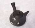 Photo14: Tokoname Japanese tea pot kyusu YT black butterfly sakura Seiho 180ml