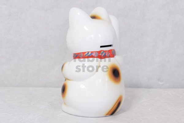 Photo3: Japanese Lucky Cat Tokoname ware YT Porcelain Maneki Neko koban right hand H23cm