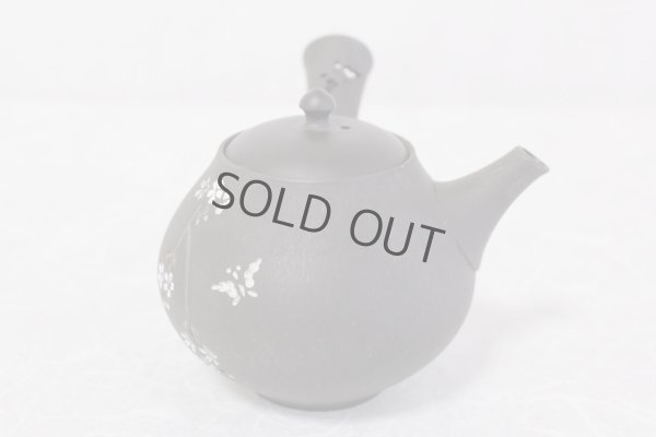 Photo5: Tokoname Japanese tea pot kyusu YT black butterfly sakura Seiho 180ml