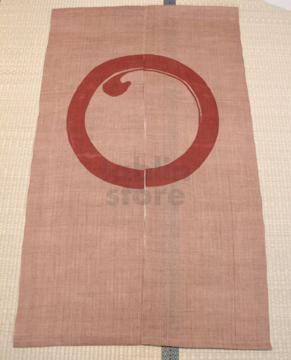Photo2: Noren Mitsuru Japanese linen door curtain Kakishibu enso ben 88 x 150cm