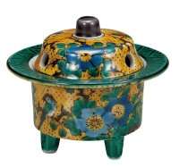 Kutani Porcelain Japanese incense burner koro yoshidaya H 7.5cm