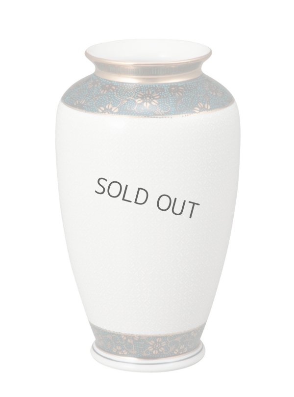 Photo1: Kutani Porcelain Japanese vase hanaire hakushichiho H 24.5cm