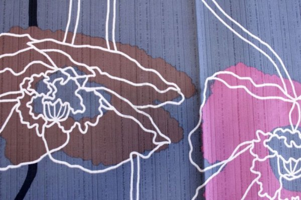 Photo5: Noren CSMO Japanese door curtain Lined Poppy 85 x 170cm