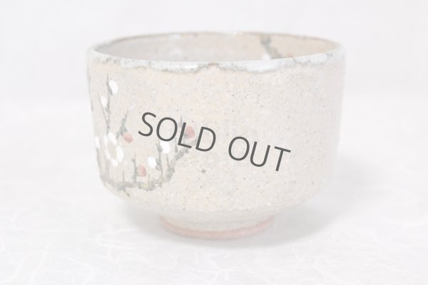Photo9: Kiyomizu Kyoto porcelain Japanese matcha tea bowl chawan white plum Ryoji