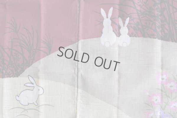 Photo5: Noren Japanese Curtain Doorway NM monn rabbit hana 85 x 150cm 