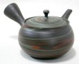 Photo2: Tokoname Japanese tea pot kyusu Tosen ceramic tea strainear nerikomi 310ml (2)