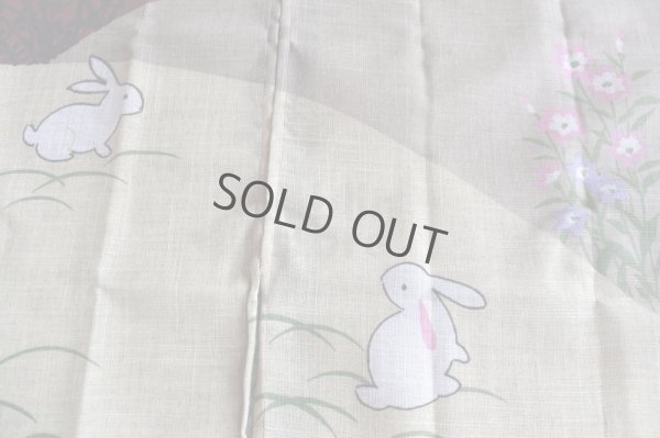 Photo4: Noren Japanese Curtain Doorway NM monn rabbit hana 85 x 150cm 