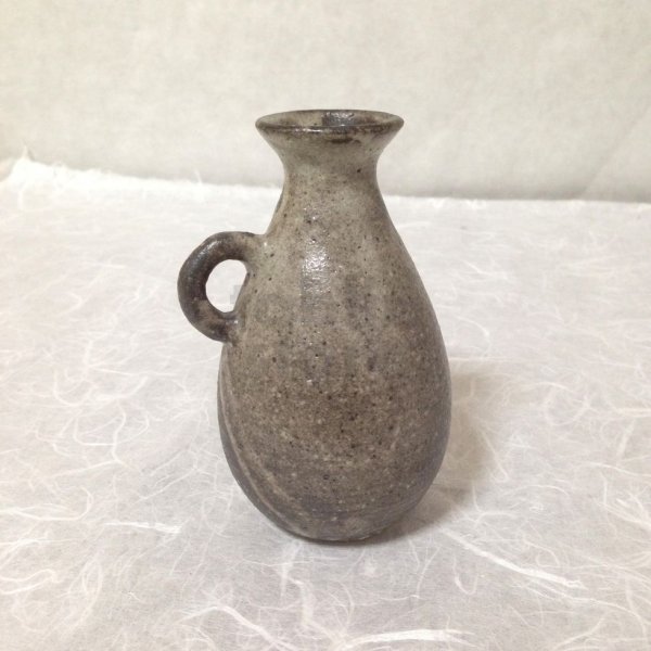 Photo5: Shigaraki pottery Japanese Sake bottle & cup set glaze kawari
