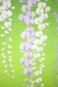 Photo4: Noren Japanese Curtain Doorway NM fuji wisteria green 85 x 150cm
