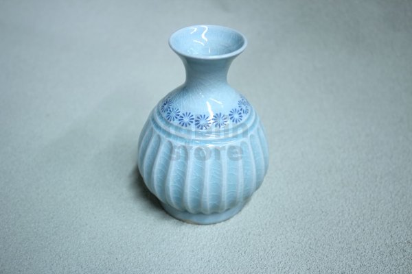 Photo1: Kiyomizu porcelain Japanese tokkuri sake bottle vase Minoru Ando shinogi seiji 