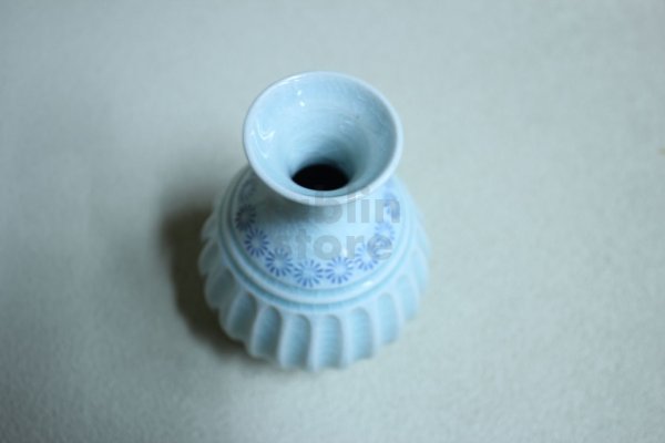 Photo2: Kiyomizu porcelain Japanese tokkuri sake bottle vase Minoru Ando shinogi seiji 