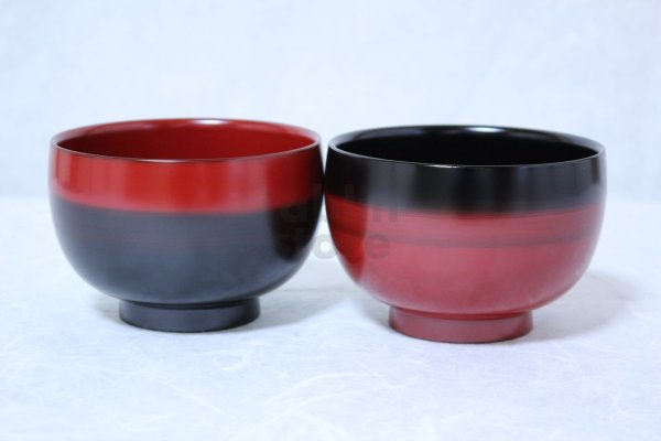 Photo2: Japanese Echizen Urushi lacquer soup bowl wan bokashinuri D10.6cm set of 2