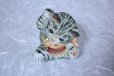 Photo8: Japanese Lucky Cat Kutani Porcelain Maneki Neko yomogi cat hold fish H11.5cm