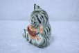 Photo4: Japanese Lucky Cat Kutani Porcelain Maneki Neko yomogi cat hold fish H11.5cm