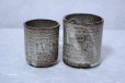 Photo2: Shigaraki pottery Japanese tea cups nezumi hai yunomi set of 2 (2)