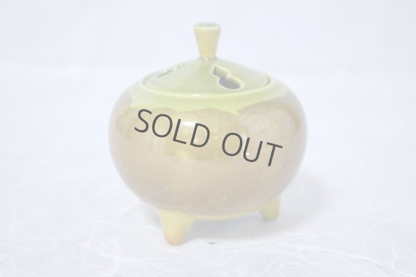 Photo4: Kutani yaki ware Japanese incense burner m3 Ginsai H 8cm