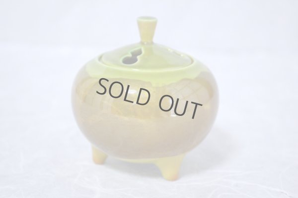 Photo3: Kutani yaki ware Japanese incense burner m3 Ginsai H 8cm