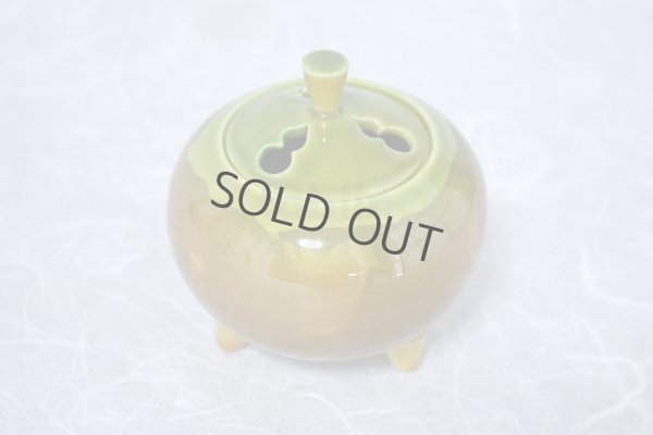 Photo8: Kutani yaki ware Japanese incense burner m3 Ginsai H 8cm
