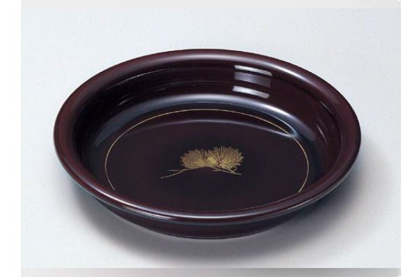 Photo1: Japanese Echizen Urushi lacquer Serving bowl chinkin matsu kashiki ryu D24cm