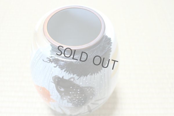 Photo8: Kutani yaki ware hachigo flying carp Koinobori High Quality Japanese vase H 24cm