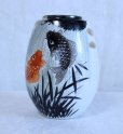 Photo3: Kutani yaki ware hachigo flying carp Koinobori High Quality Japanese vase H 24cm