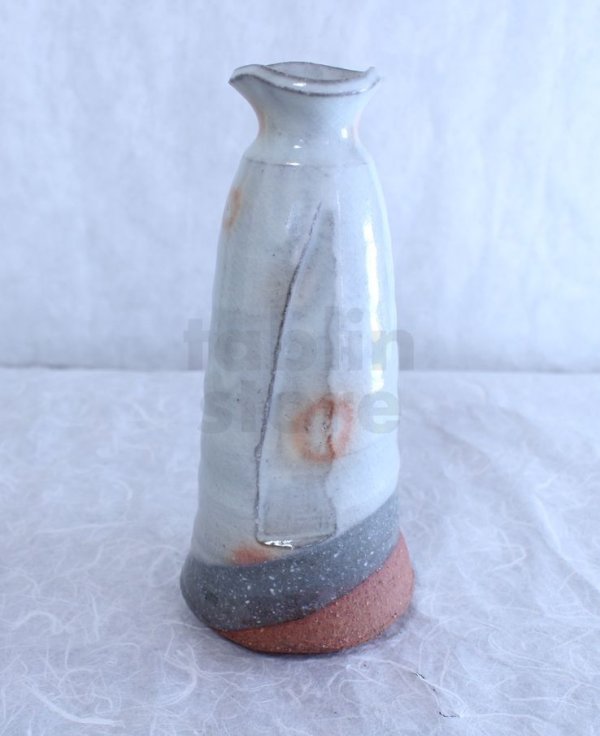 Photo3: Hagi yaki ware Japanese vase Gohonte hanaike Hazuki H 23.5cm