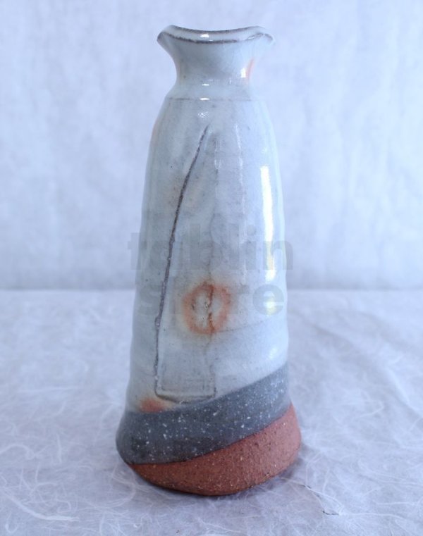 Photo9: Hagi yaki ware Japanese vase Gohonte hanaike Hazuki H 23.5cm