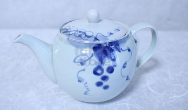 Photo1: Hasami Porcelain Japanese tea pot Kosen budo S type strainer 725ml
